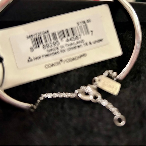 Coach Bracelet - Silver and Crystal Bangle W/ Chain extension.  New w/tags. - Picture 4 of 5